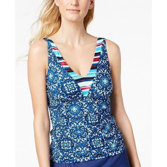 24th & Ocean Stretchy Adjustable Tankini Swim Top‎ - Picture 1 of 5
